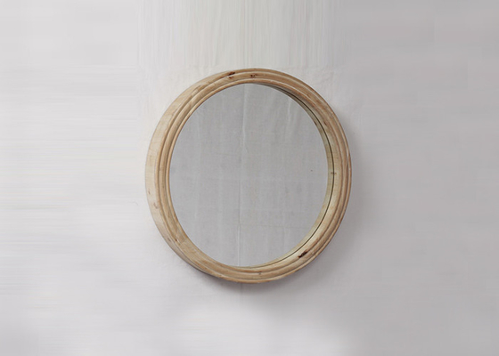 Essential Decor 31x31 Inch Round Wood Frame Mirror