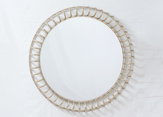 Round Modern Wrought Handicraft Metal Wall Art Mirror