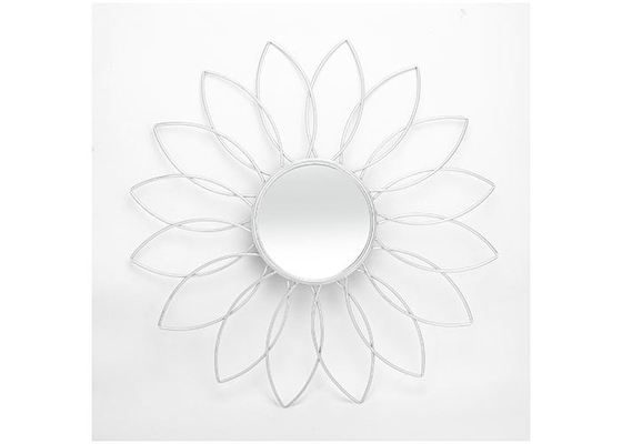 Living Room Silver House Hanging Silver Flower Mirror
