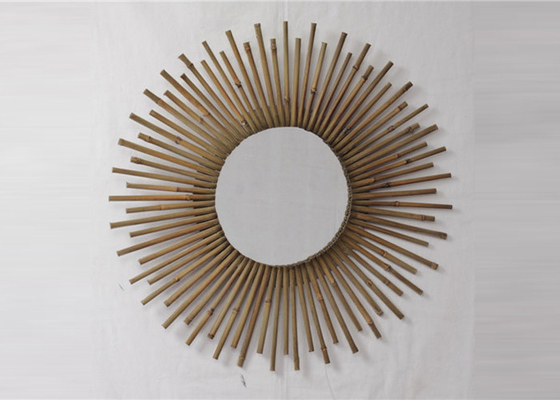 ZY919096 Interior Decoration Circle Bamboo Sunburst Mirror For Home Decoration