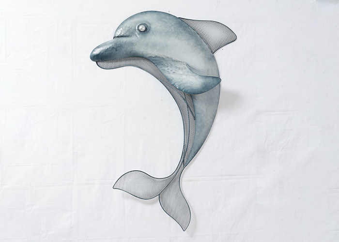 Big Size Hanging Ocean 3D Dolphin Metal Wall Art Decor