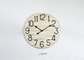 ZY19038 White Washed Wall Art Clock Arabic Numeral Round Wooden Wall Clock