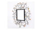 Square Metal Framed Elegant Floral Decorative Wall Art Mirror For Home