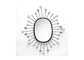 Oval Shaped Mirror Wall Decor Black Metal Frame Dotted With Gold And Silver Color