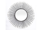 Metal Round Sunburst Wall Mirror Black Frame Dotted With Gold Color For Wall Decoration