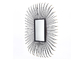 Metal Square Sunburst Wall Mirror Black Frame Dotted With Gold Color For Wall Decoration