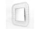 Wall Mirror Silver Square Carved Metal Frame Square Mirrored Wall Decoration