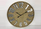 ZYWSC001 27.5" Farmhouse Bamboo Rattan Round Wall Clock Country Style For Wall Decor