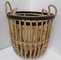 Brown Round Vintage Bamboo Basket Set