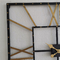 Square Vintage Black Gold Silent Metal Wall Art Clock