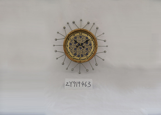 Metal Frame Non Ticking 56x56x6cm Decorative Wooden Clocks