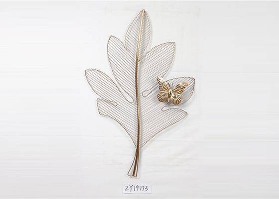 Luxury Glod Leaves Wrought Iron Metal Wall Art Decor