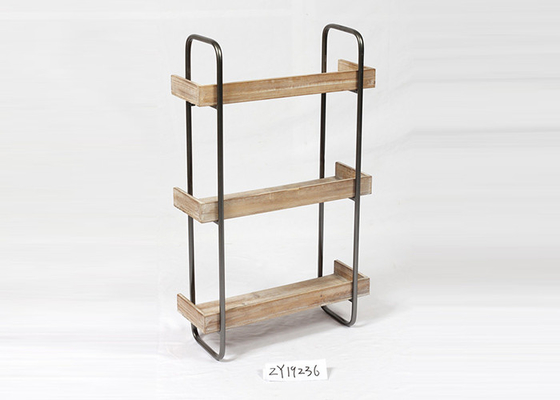 Floating Rustic Small Metal And Wood Display Shelves