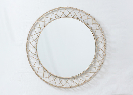 Round Modern Wrought Handicraft Metal Wall Art Mirror