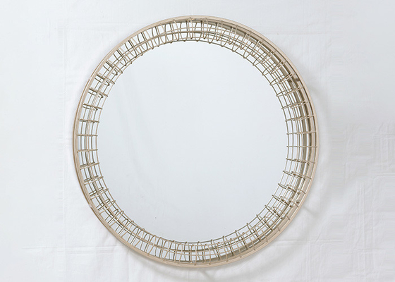 Round Modern Wrought Handicraft Metal Wall Art Mirror