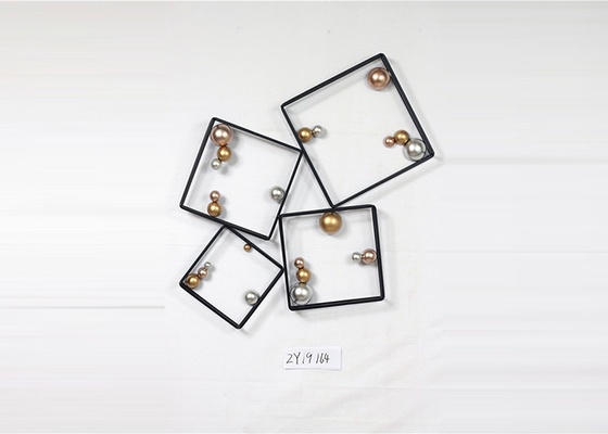 ZY19164 Metal Wall Art Geometric Circular Abstract Modern Cross 37 Inch Black And Gold Color