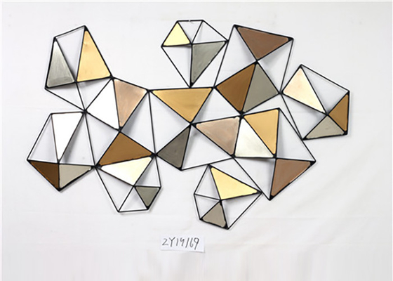 ZY19164 Metal Wall Art Geometric Circular Abstract Modern Cross 37 Inch Black And Gold Color
