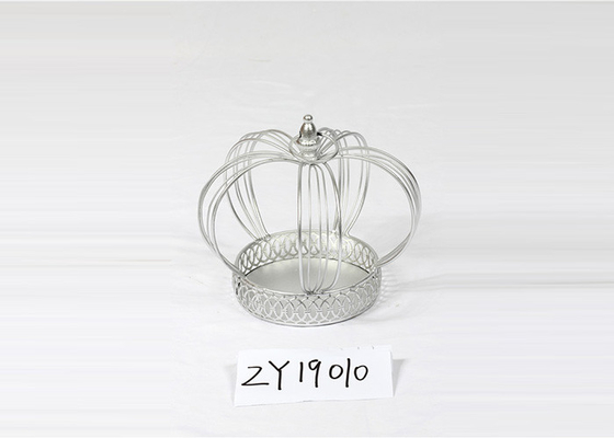 Metal Crown Shape Iron Pedestal Pillar Candle Holder