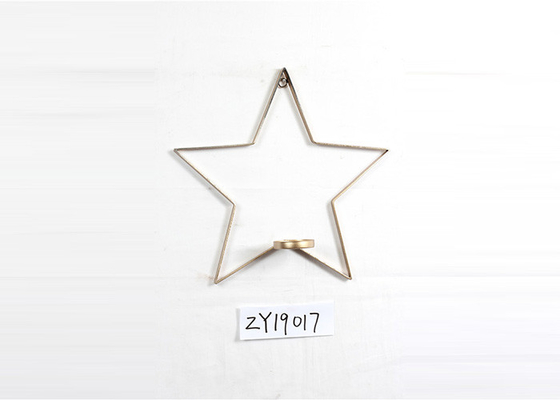 LED Wax Gold Silver Sconce Metal Star Candle Holder