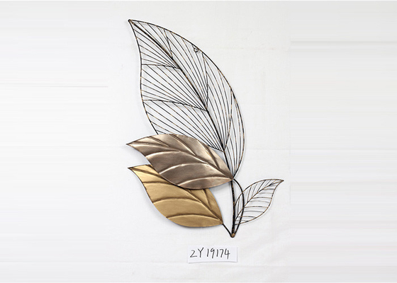 Luxury Glod Leaves Wrought Iron Metal Wall Art Decor