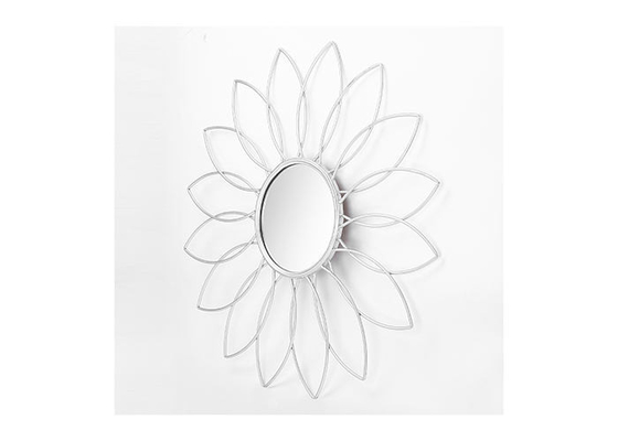 Living Room Silver House Hanging Silver Flower Mirror