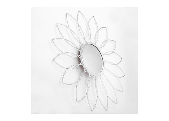 Living Room Silver House Hanging Silver Flower Mirror