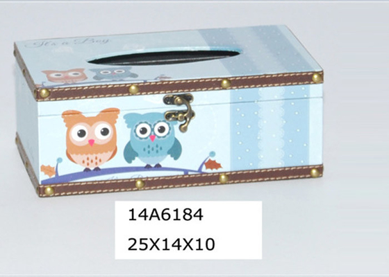 PU Color Printing Dirt Resistant Wooden Tissue Box