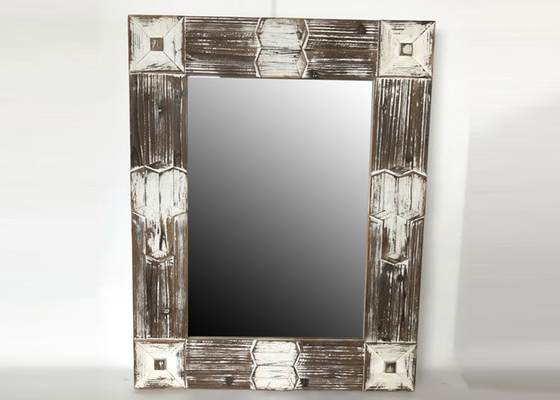 Torched Rectangular Decorative Wood Framed Mirrors