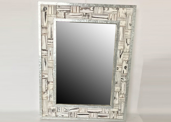 Torched Rectangular Decorative Wood Framed Mirrors