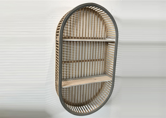 ZY919106 Display Shelf Ribbed Hanging Boat Bamboo Wall Decor