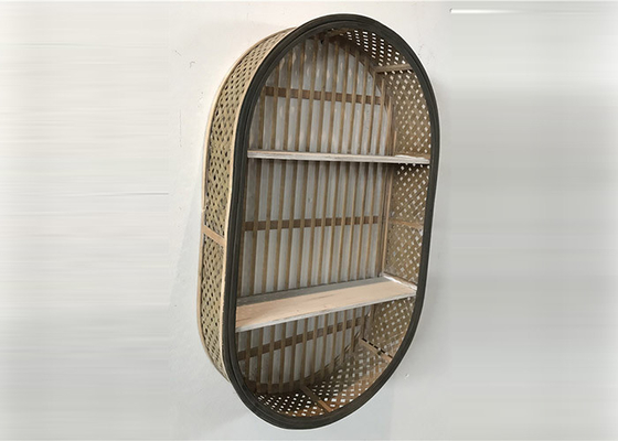 ZY919106 Display Shelf Ribbed Hanging Boat Bamboo Wall Decor
