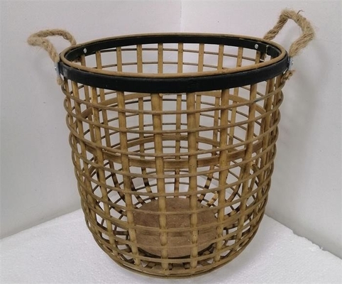 Bamboo Handmade Set Of 2 Basket Storage For Kitchen Or Bathroom