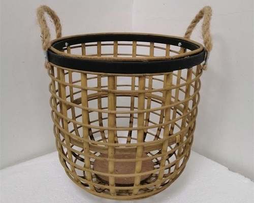 Bamboo Handmade Set Of 2 Basket Storage For Kitchen Or Bathroom