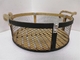 12.8 Inch Bamboo And Metal Food Storage Basket With Rope Handle Tray