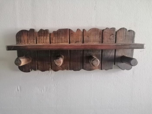 Wall Floating Shelf Wall Mounted Coat Rack 15.75 Inch, Dark Brown