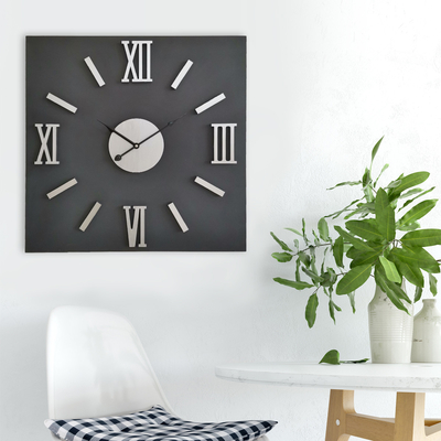 A0002 Black Square Quartz Movement Decorative Wooden Clocks